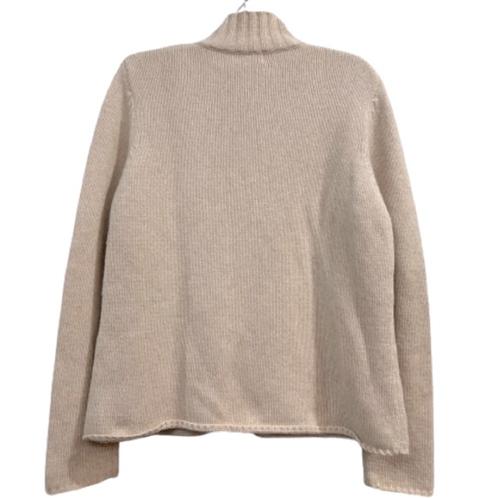 LL Bean Vintage Zip Front Mock Neck Wool Cardigan - Picture 2 of 7